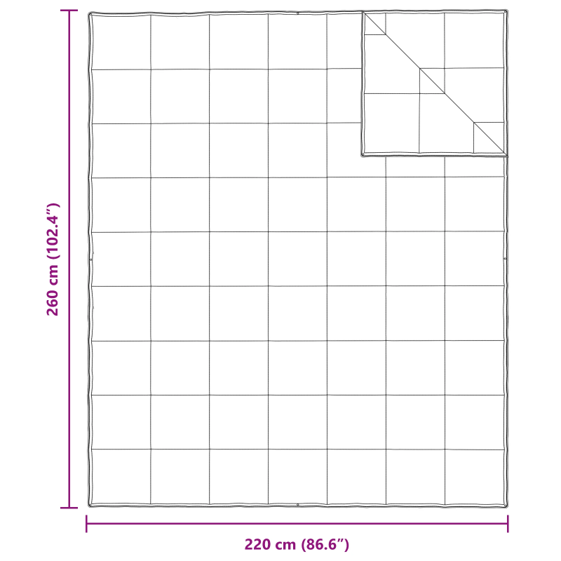 vidaXL 2-in-1 Segu Balts 260 x 220 cm Spalvas