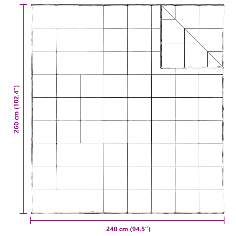 vidaXL 2-in-1 Segu Balts 240 x 260 cm Spalvas