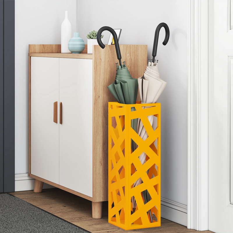 vidaXL Lietussarga statīvs Sinepju 15,5 x 15,5 x 49 cm Metāla