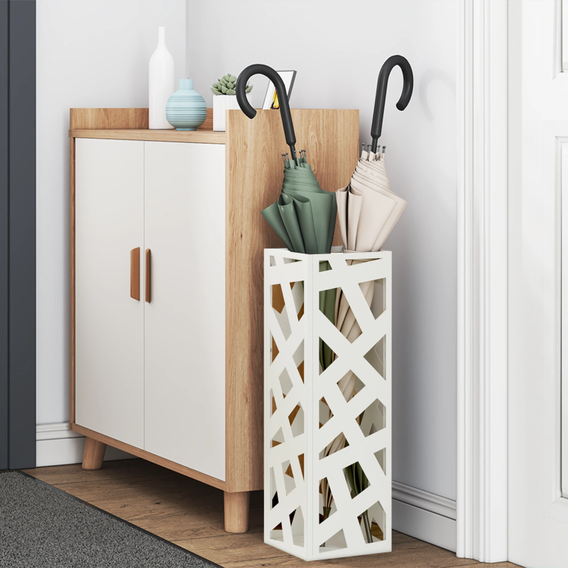 vidaXL Lietussarga statīvs Balts 15,5 x 15,5 x 49 cm Metāla