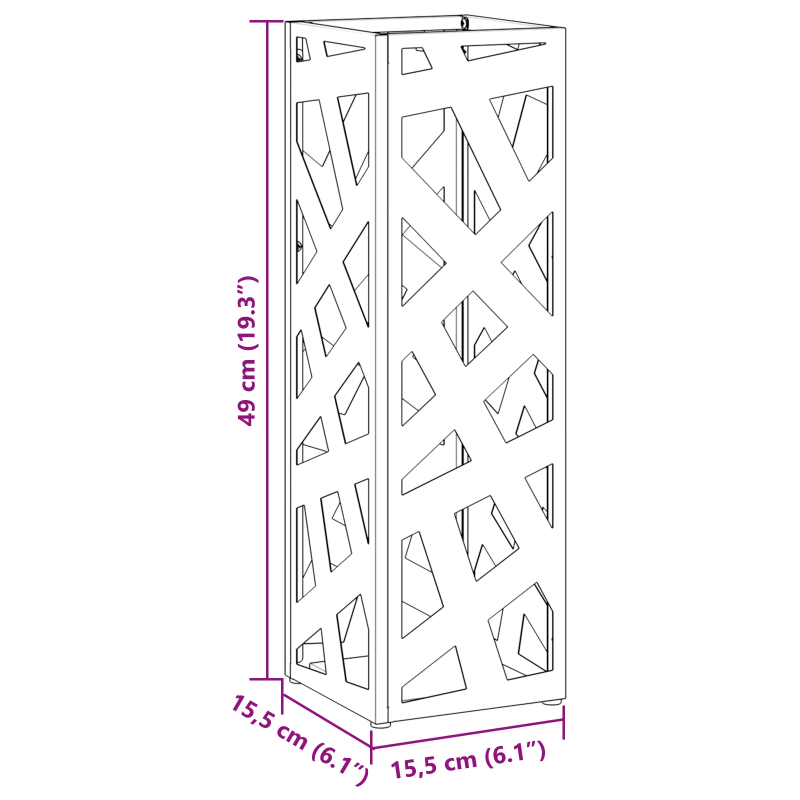 vidaXL Lietussarga statīvs Balts 15,5 x 15,5 x 49 cm Metāla