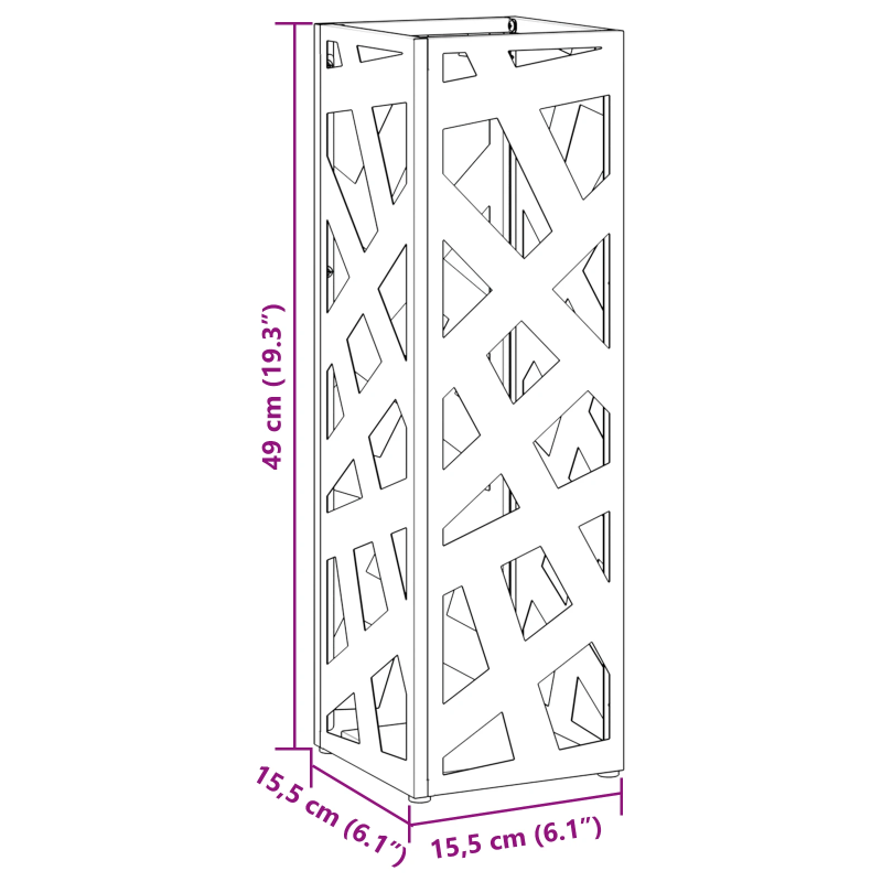 vidaXL Lietussarga statīvs Balts 15,5 x 15,5 x 49 cm Metāla