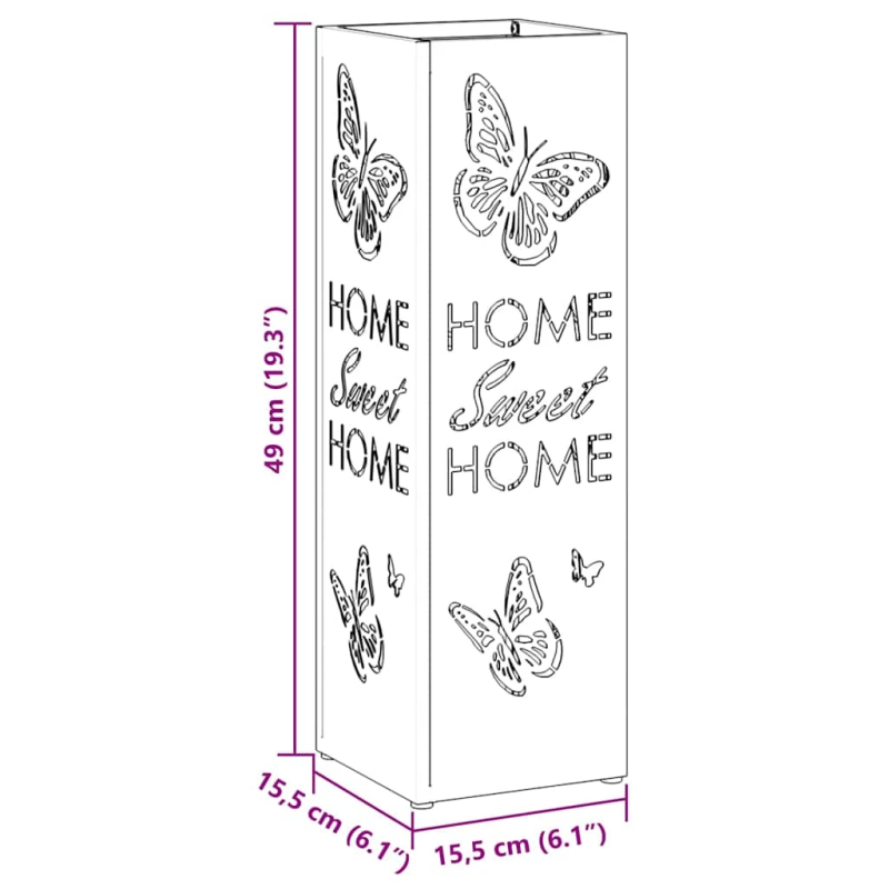 vidaXL Lietussarga statīvs Olīvu zaļš 15,5 x 15,5 x 49 cm Metāla