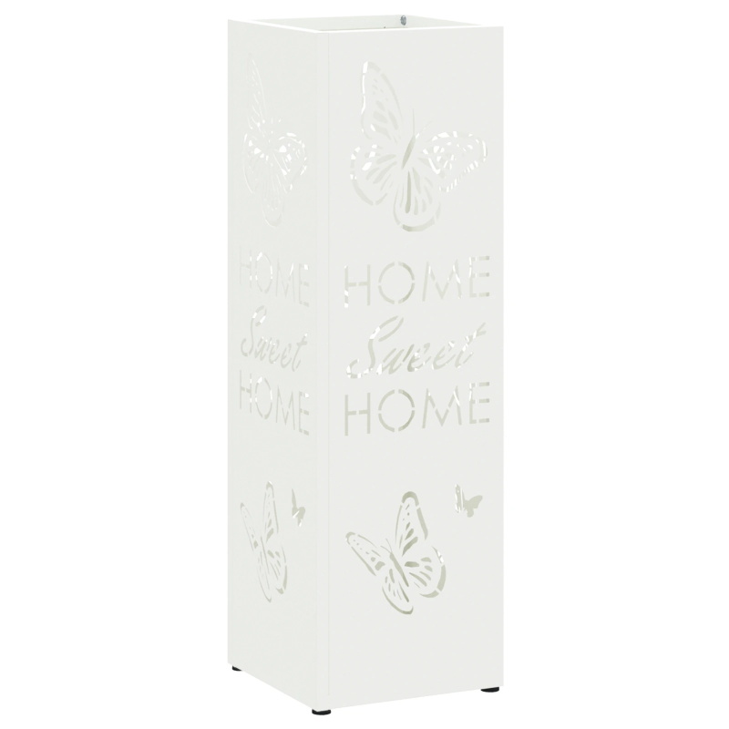 vidaXL Lietussarga statīvs Balts 15,5 x 15,5 x 49 cm Metāla