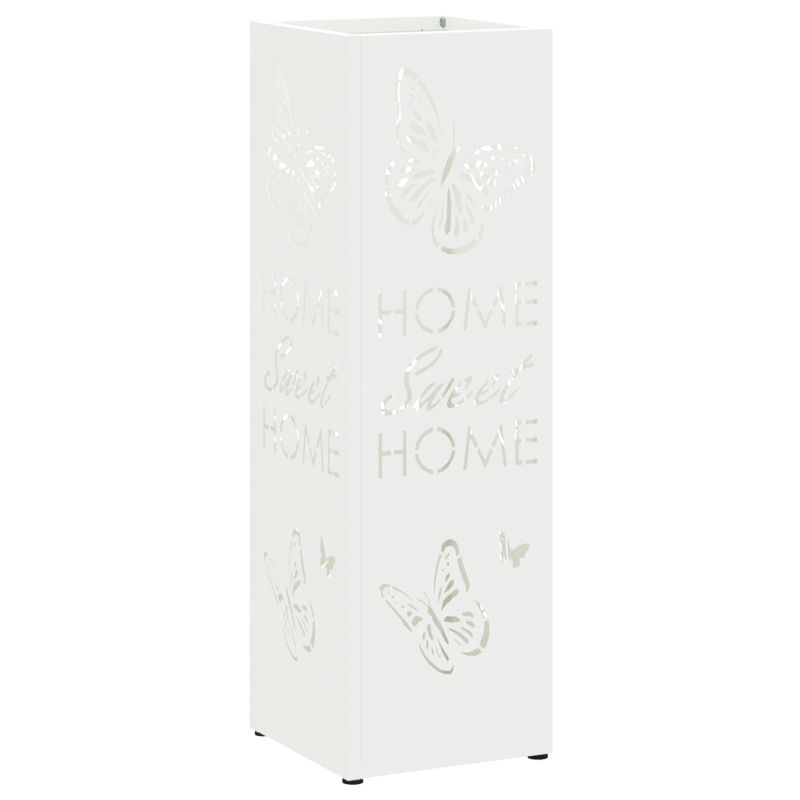 vidaXL Lietussarga statīvs Balts 15,5 x 15,5 x 49 cm Metāla