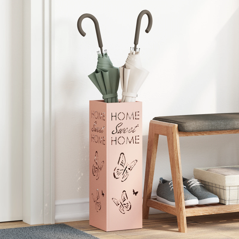 vidaXL Lietussarga statīvs Rozā 15,5 x 15,5 x 49 cm Metāla