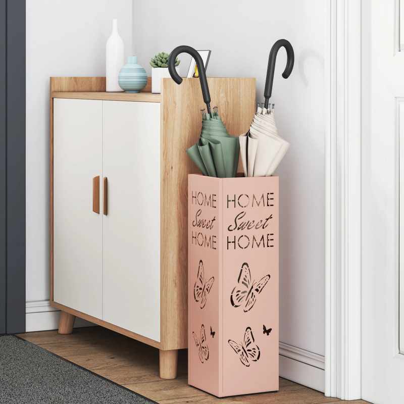 vidaXL Lietussarga statīvs Rozā 15,5 x 15,5 x 49 cm Metāla