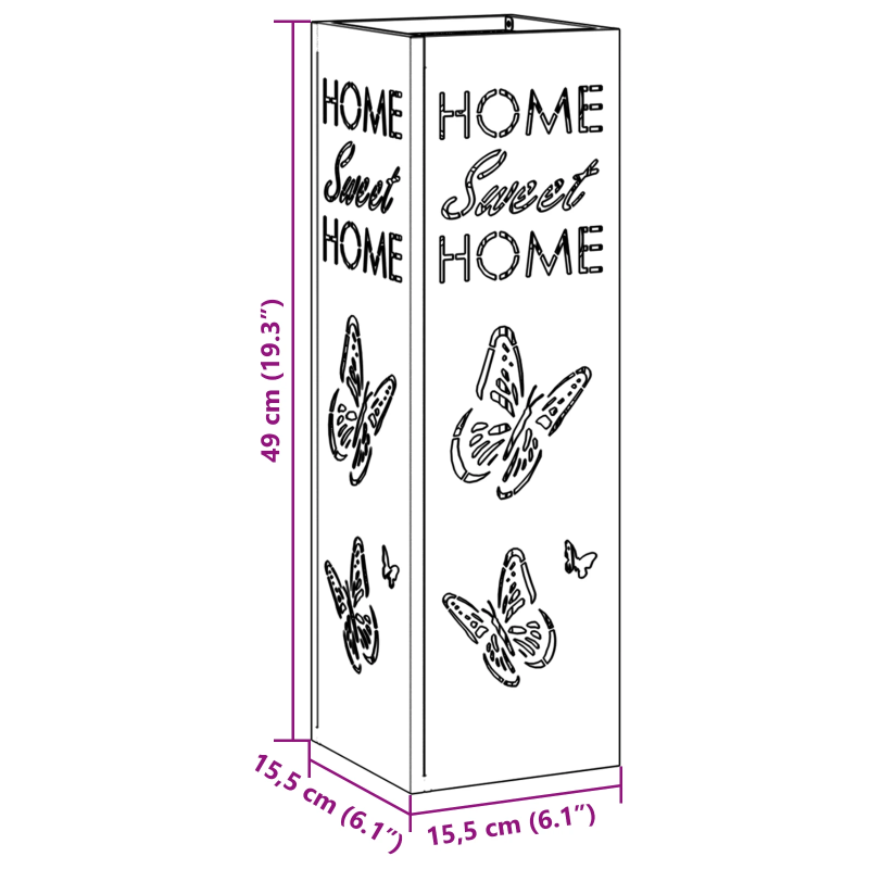 vidaXL Lietussarga statīvs Olīvu zaļš 15,5 x 15,5 x 49 cm Metāla