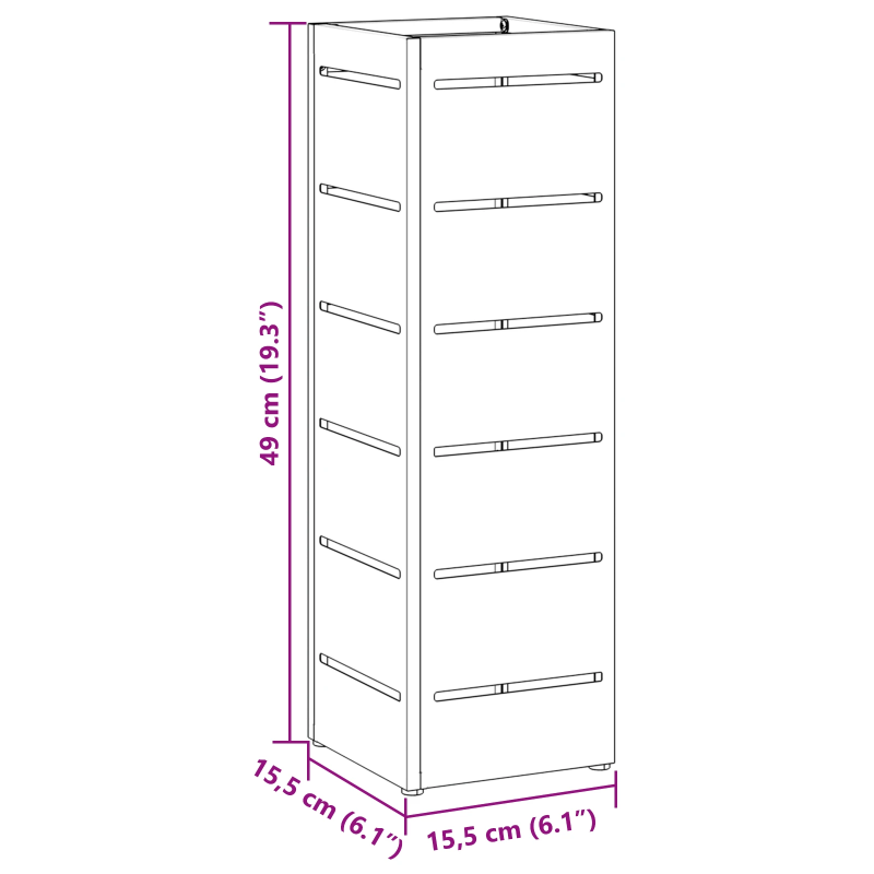 vidaXL Lietussarga statīvs Rozā 15,5 x 15,5 x 49 cm Metāla