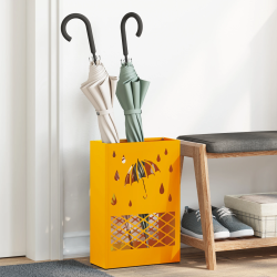 vidaXL Lietussarga statīvs sinepju dzeltena 28 x 12 x 41 cm Tērauds