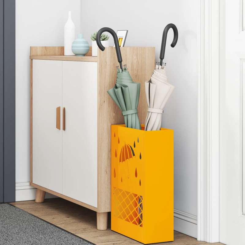 vidaXL Lietussarga statīvs sinepju dzeltena 28 x 12 x 41 cm Tērauds