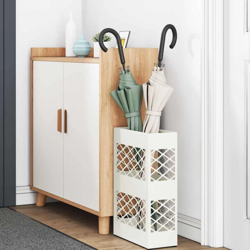 vidaXL Lietussarga statīvs Balts 28 x 12 x 41 cm Tērauds