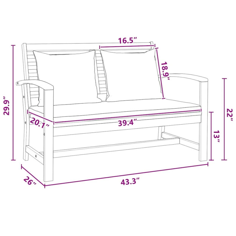 vidaXL sols Brūns un Krēma 110 x 66 x 76 cm Ciets tekša koks