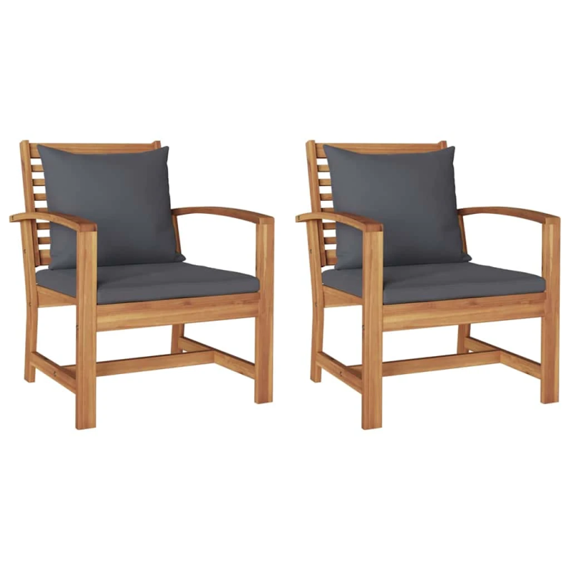 vidaXL Krēsls 2 pcs Brūna un Tumši Pelēka 65 x 60 x 76,5 cm