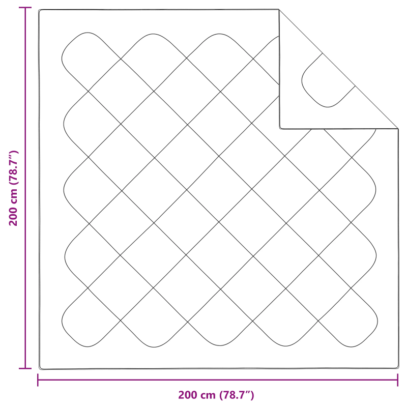 vidaXL Vasaras segas Balts 200 x 200 x 3 cm Poliesters