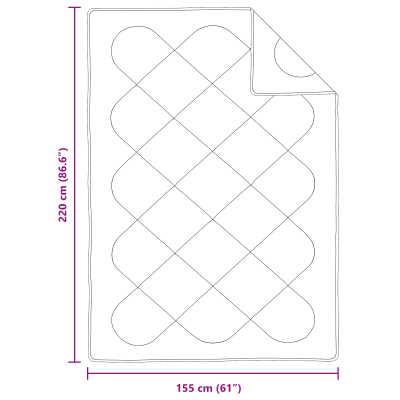 vidaXL Vasaras segas Balts 220 x 135 x 3 cm Poliesters