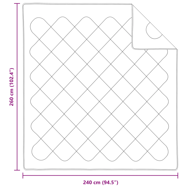 vidaXL Vasaras segas Balts 220 x 135 x 3 cm Poliesters