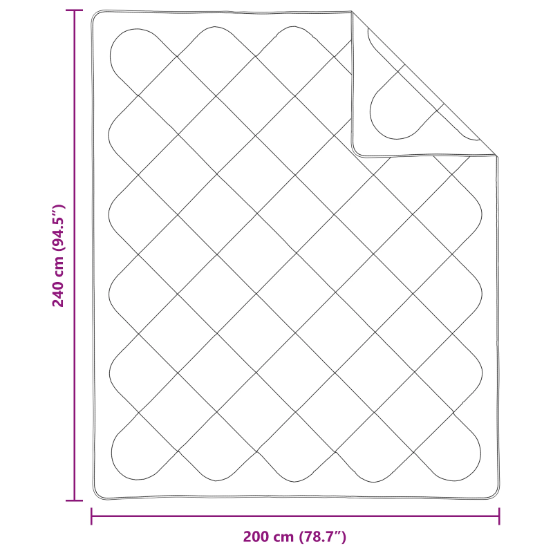 vidaXL Sega Balts 240 x 200 x 5 cm Poliesters
