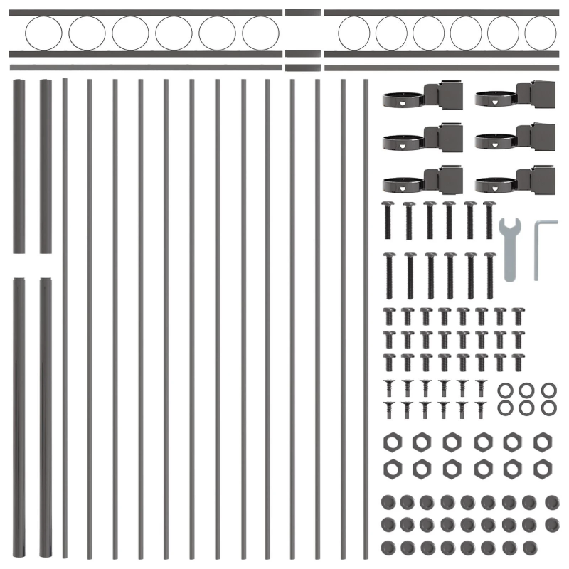vidaXL Žoga elements Pelēka 170 x 150 cm Tērauds