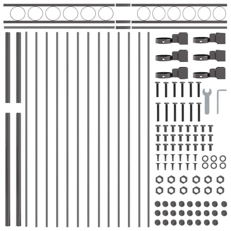 vidaXL Žoga elements Pelēka 170 x 170 cm Tērauds