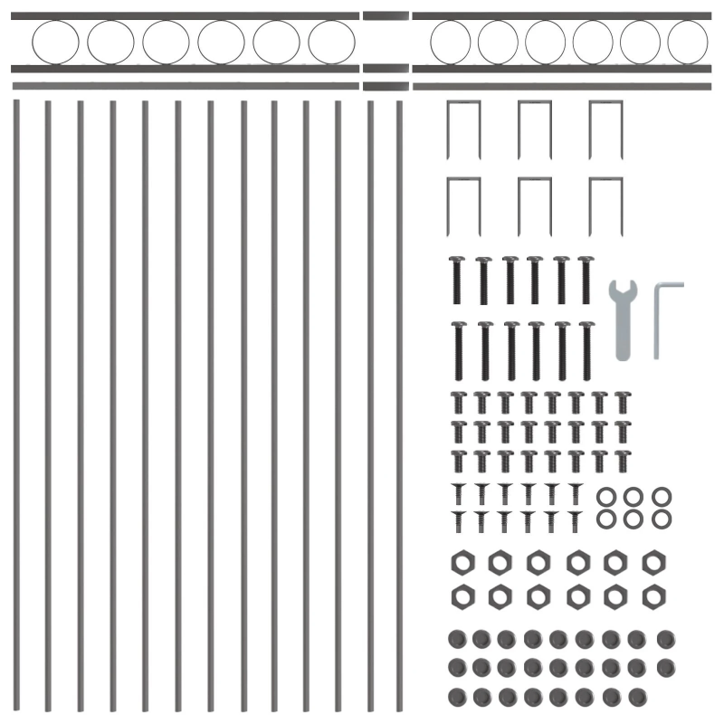 vidaXL Žoga elements Pelēka 170 x 100 cm Tērauds