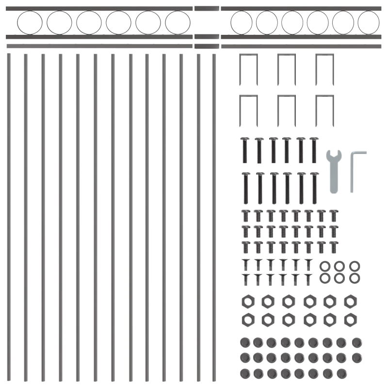 vidaXL Žoga elements Pelēka 170 x 150 cm Tērauds