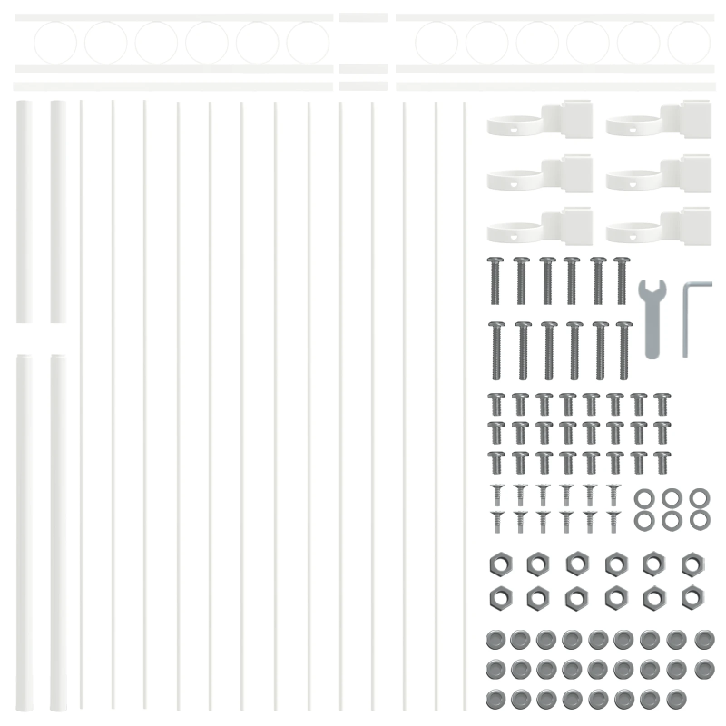 vidaXL Žoga elements Balts 170 x 170 cm Tērauds
