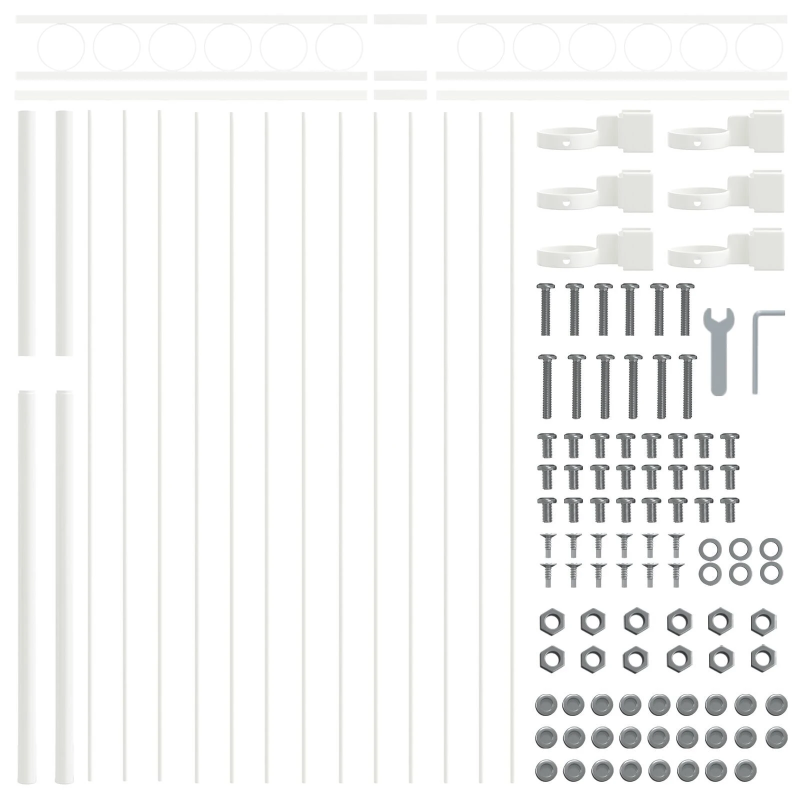 vidaXL Žoga elements Balts 170 x 200 cm Tērauds