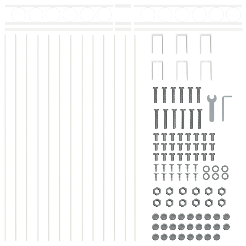 vidaXL Žoga elements Balts 170 x 150 cm Tērauds