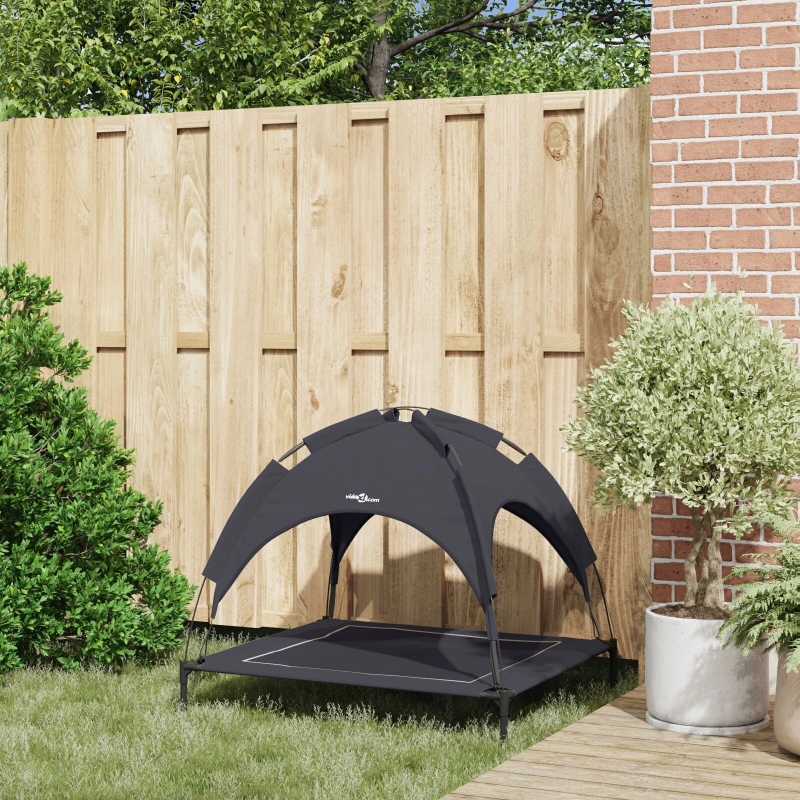 vidaXL Suņu gulta Melna 90 x 81 x 80,5 cm Tērauds