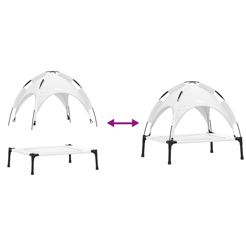 vidaXL Suņu gulta Sudrabaini pelēks 63 x 49,5 x 60 cm Tērauds