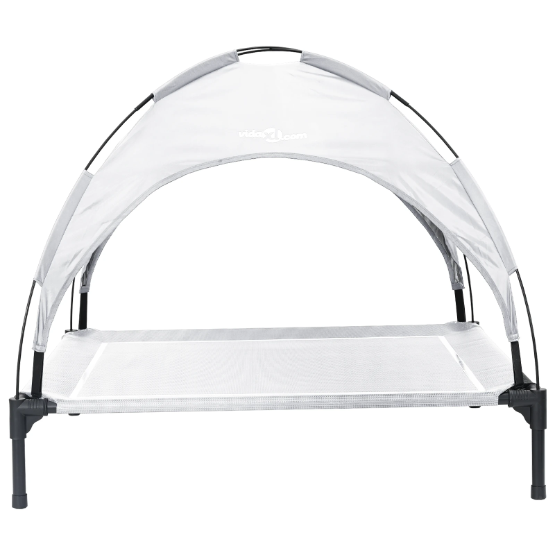 vidaXL Suņu gulta Sudrabaini pelēks 90 x 81 x 80,5 cm Tērauds