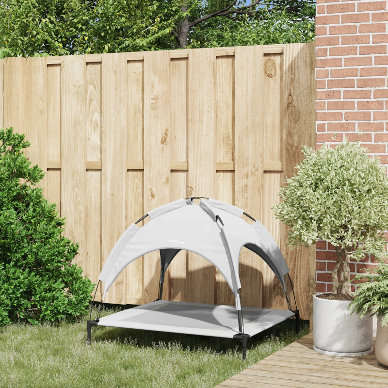 vidaXL Suņu gulta Sudrabaini pelēks 90 x 81 x 80,5 cm Tērauds