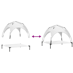 vidaXL Suņu gulta Sudrabaini pelēks 104 x 86 x 84,5 cm Tērauds