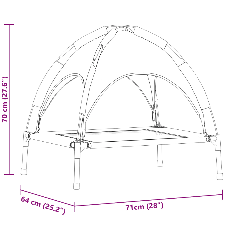 vidaXL Suņu gulta Tums zils 71 x 64 x 71 cm Tērauds