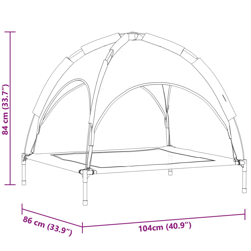 vidaXL Suņu gulta Tums zils 104 x 86 x 84,5 cm Tērauds