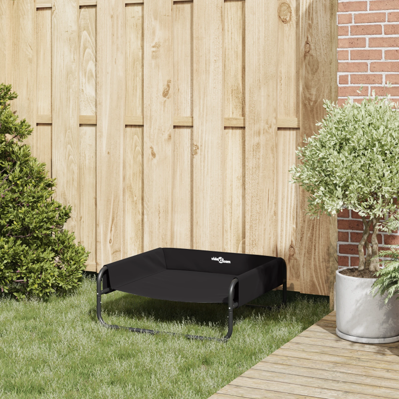 vidaXL Suņu gulta Melna 75 x 75 x 30 cm Tērauds