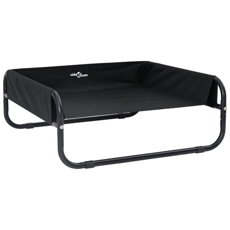 vidaXL Suņu gulta Melna 75 x 75 x 30 cm Tērauds