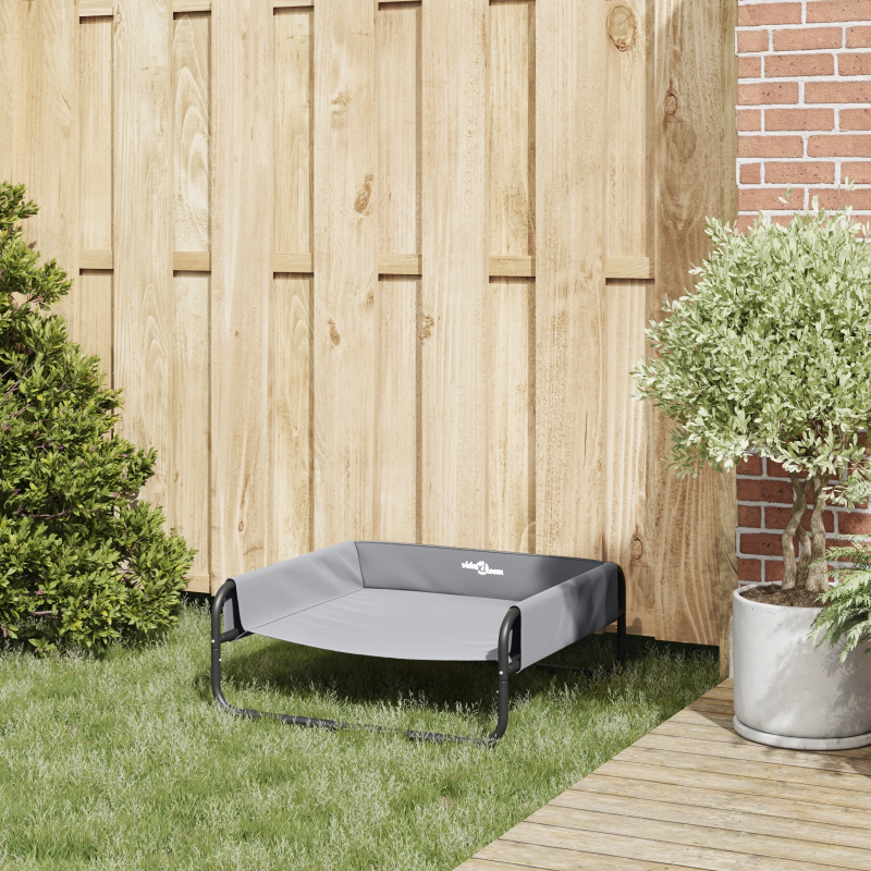 vidaXL Suņu gulta Gaiši pelēks 75 x 75 x 30 cm Tērauds