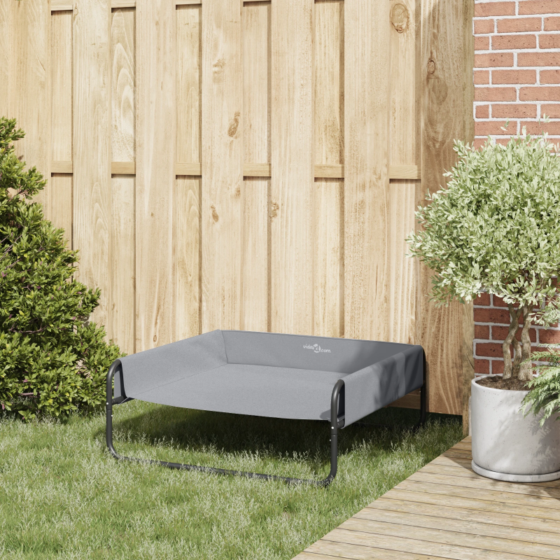 vidaXL Suņu gulta Gaiši pelēks 85 x 85 x 33 cm Tērauds