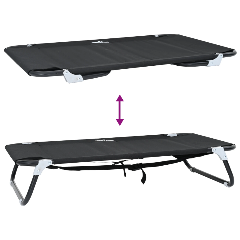 vidaXL Suņu gulta Melna 90 x 55 x 18 cm Tērauds