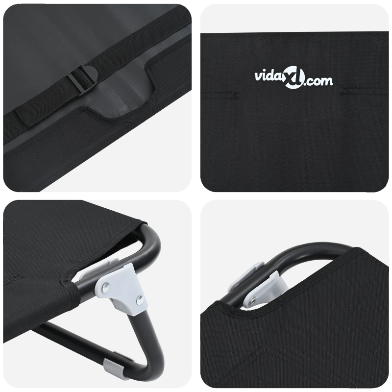 vidaXL Suņu gulta Melna 90 x 55 x 18 cm Tērauds