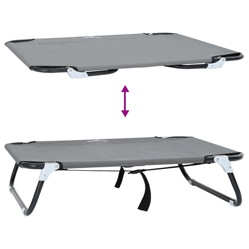 vidaXL Suņu gulta Gaiši pelēks 70 x 46 x 18 cm Tērauds