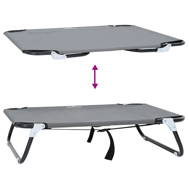 vidaXL Suņu gulta Gaiši pelēks 70 x 46 x 18 cm Tērauds