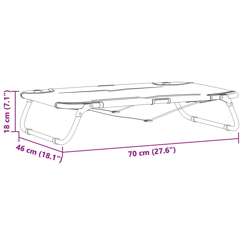 vidaXL Suņu gulta Gaiši pelēks 70 x 46 x 18 cm Tērauds