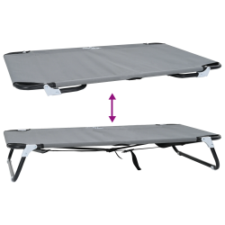 vidaXL Suņu gulta Gaiši pelēks 90 x 55 x 18 cm Tērauds