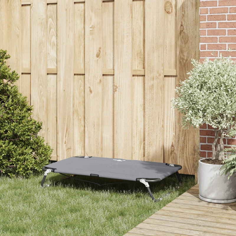 vidaXL Suņu gulta Gaiši pelēks 105 x 65 x 18 cm Tērauds