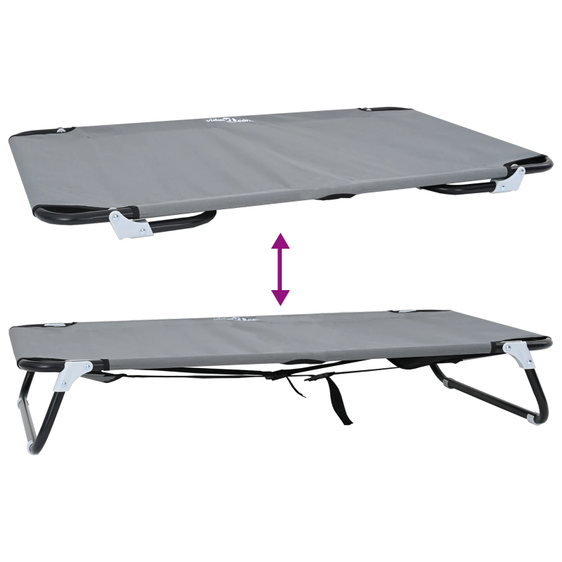 vidaXL Suņu gulta Gaiši pelēks 105 x 65 x 18 cm Tērauds