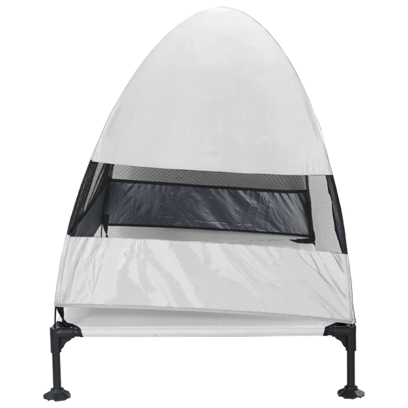 vidaXL Paaugstināta suņu gulta Sudrabaini pelēks 127 x 81 x 108 cm