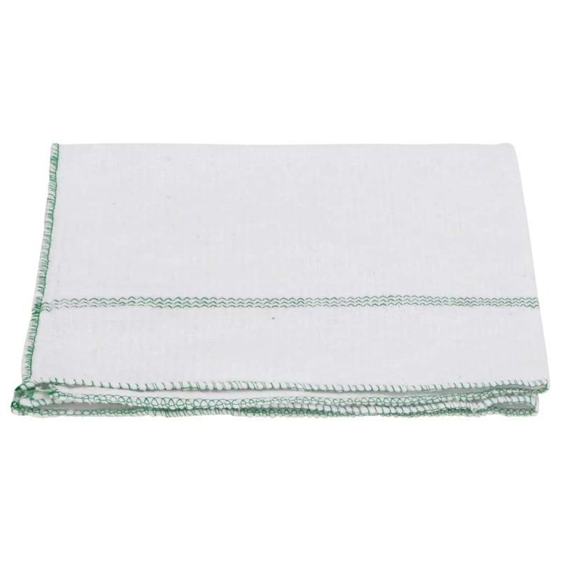 vidaXL tīrīšanas lupatiņas, 5 gab., baltas ar zaļām svītrām, 50x60 cm